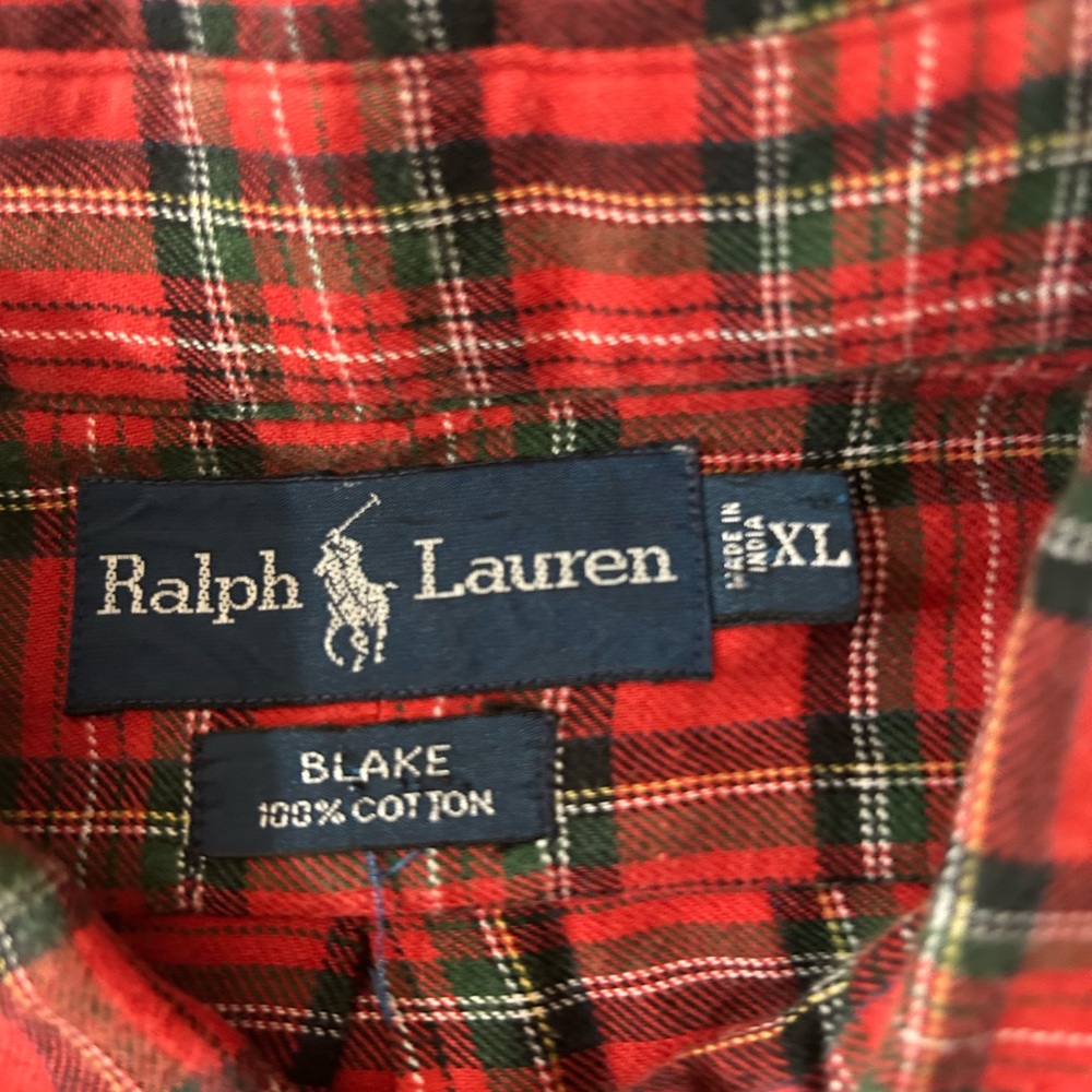 Vintage Lauren Ralph Lauren the Blake red plaid button down - Picture 9 of 11